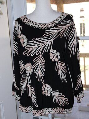 Vintage Lauren Michelle Woman 3X Embroidered Top